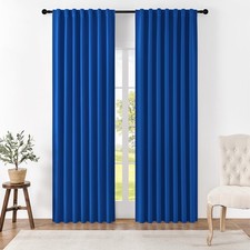 Joydeco 90 Inch Royal Blue Blackout Curtains Room Darkening Thermal Insulated picture