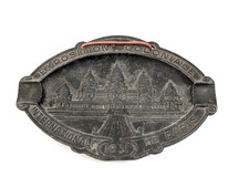 1931 Paris Colonial Expo Angkor Wat Metal Ashtray Tray France Vintage picture