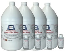 Polyester Resin 4 Gallons For Boats RV's Canoes Fiberglass Autos Pools Tubs picture