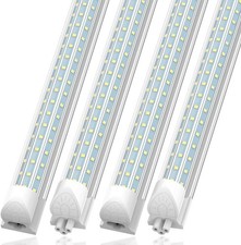 T8 4FT 8FT LED Shop Light Fixture Integrated 60W 120W Tube Light Bulbs D-Shape picture