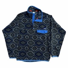 Vintage Patagonia Synchilla Fleece Snap-T Yanaba Forge Gray Blue Aztec Men's S picture