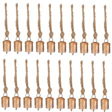 20 Rustic Gold Jingle Bells for Crafts, Vintage Decor, Mini Cow Bells, Wind Chim picture