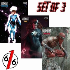 🔥 MIDNIGHT SPIDER-MAN & FANTASTIC FOUR & X-MEN #1 616 Variant Set LTD 3000 picture