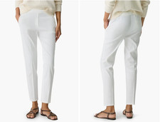 THEORY Treeca Good Linen Pull-On Straight Leg Cropped Pants Women 4 NWT $275 picture