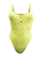 Frankies Bikinis x Pamela Anderson Women's Floral One Piece Swimsuit (S, Yellow) picture