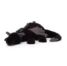 Jellycat Onyx Dragon 50cm Black Plush Rare Retired NWT picture