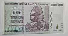 5 x 2008 50 TRILLION DOLLARS ZIMBABWE BANKNOTE, AA P-90 GEM UNC picture