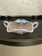 Fenton Pink Opalescent Carnival Glass Butterfly Bon Bon Dish picture