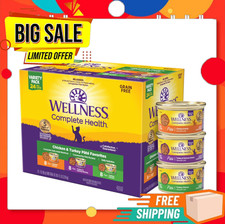 Wellness Complete Health Adult Pate Wet Cat Food, Chicken & Turkey (3oz, 24-Ct) picture