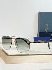 Chopard SCHL53 Square Sunglasses Gray Gradient Lens Gold Frame 61mm Men's UV400 picture