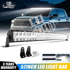 52inch 3500W Dual Row LED Work Light Bar Curved Offroad Spot Flood Driving SUV picture