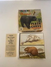 1963 Teach Me About North American Mammals Flash Cards Educational Complete Good picture