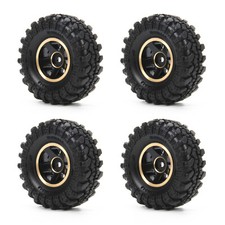 RCAWD Brass Weighted 1.0 Tires Beadlock Wheel Rims for Axial SCX24 Crawler picture