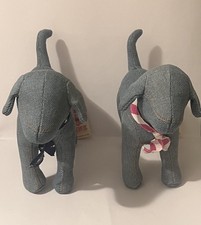 RARE Victoria’s Secret PINK Denim  Mini Dog w/ Star Bandana & Pink Bandana picture