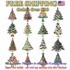 Christmas Tree Brooch Sale Wholesale Festival Rhinestone Star Fashion 1st list picture