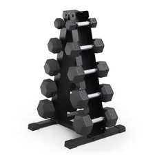 Marcy 150 lb. Rubber Hex Dumbbell Set with Rack picture