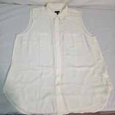 Talbots Ladies Semi Sheer Sleeveless Blouse Size XL New With Tags Color Cream picture
