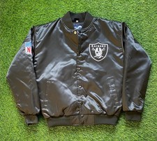 NFL Oakland Raiders Black Varsity Jacket Back Patch Vintage Style Bomber Jacket picture