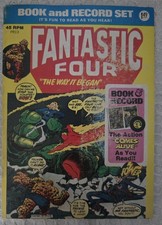 Fantastic Four Book & Record Set 1974 Marvel KEY Stan Lee Hulk Spider-Man Bronze picture