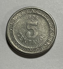 🇲🇽 1906 Mexico 5 Centavos Nickel Coat of Arms Ornamented Circle picture