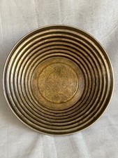 Vtg Internacional SILVER CO. HANDMADE INDIA Ribbed Silver Plated Bowll Tarnished picture