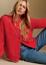 NWT Sold Out Sezane Gilet Othello Cardigan Sweater Red Alpaca Wool Size Medium picture