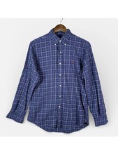 Polo Ralph Lauren Shirt Mens Medium Blue Plaid Button Down Long Sleeve Cotton picture