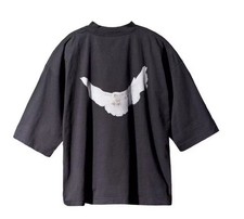 Yeezy Gap Balenciaga 3/4 Tee Dove Color Black Size Large NIB picture
