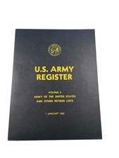 U.S. Army Register Volume II 1962 Military Genealogy Official GPO Document picture
