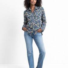 Monsoon Fusion Floral Button-Up Blouse US 10 Cottagecore Romantic Spring Top picture