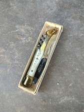 VTG RARE FRENCH LAGUIOLE  3 piece knife w awl corkscrew blade with original box picture
