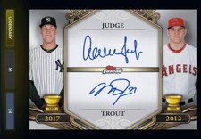 DIGITAL Topps Aaron Judge Mike Trout Dual Auto Legendary Finest 26 picture