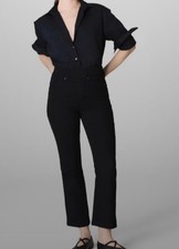Spanx‎ Kick Flare Jeans Black High Rise Ankle Denim Pants Womens Petite M NWT picture