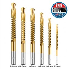 6Pcs HSS Serrated Side Cutting Drill Bits 3-8mm Wood Plastic Aluminum picture
