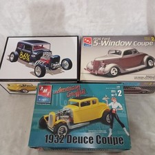 AMT Ertl 1:25 Model Car Kit Lot 1932 Deuce Coupe 1936 Ford 5-Window Hot Rods picture