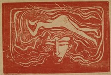 Edvard Munch : In the Man's Brain : c. 1895 Expressionist [Woodcut] Art Print picture