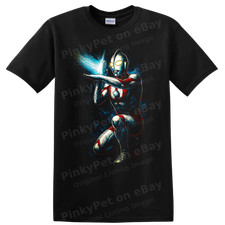 Ultraman T Shirt Action Hero Pose Blue Red Lightning Tee picture