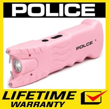 POLICE Stun Gun 916 Heavy Duty Rechargeable LED Flashlight Professional Pink picture