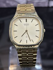 Vtg 1980 Seiko Quartz 5931-5210 Textured Dial Watch Runs Plating Loss Corrosion picture