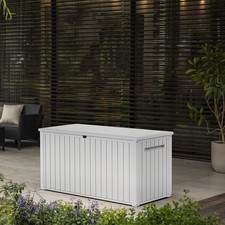 Keter 170 Gal. Resin Deck Box Large Indoor/Outdoor Storage, White picture