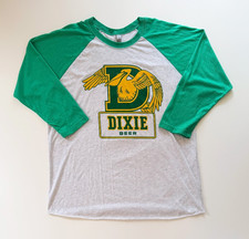 Vintage Dixie Beer Brewing 3/4 Raglan Pelican Logo Shirt Size XL picture