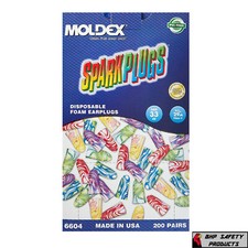 200 Pair Moldex SparkPlugs 6604 Uncorded Soft Foam Ear Plugs NRR 33  picture