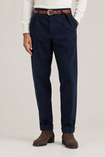 BRUNELLO CUCINELLI MEN'S NAVY COTTON PLEATED TROUSERS MSRP $1205 (50) picture