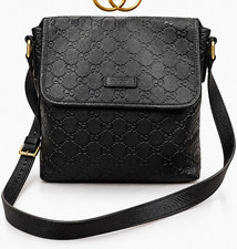 Gucci Black Embossed GG Monogram Crossbody Bag Gold Hardware/coa picture