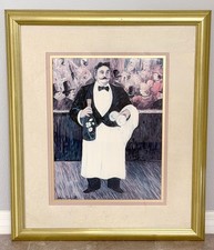 Guy Buffet Moulin de la Galette I Lithograph Framed Paris Waiter Art 1994 picture
