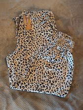 NWT Emery Rose Black/White Animal Print Palazzo Pants~Pockets~Satiny Size 2XL picture
