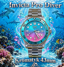 NEW Invicta Pro Diver Kromatyk 43mm Steel Quartz 100m Blue/Pink Gradient Dial picture