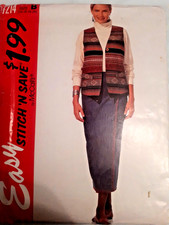 McCall's Stitch N Save 7214 Vest Wrap Skirt Sewing Pattern Ladies 14 16 18 20 UC picture