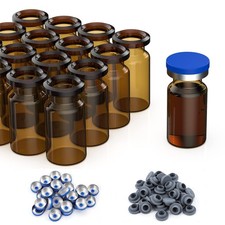 100/500/1000Pcs 10ml Clear Vials Headspace Vials Amber Glass Sample Vials w/ Cap picture