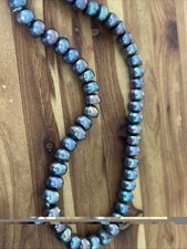 Old Stock Natural 6mm Black Iridescent FreshWater Pearl Loose Beads 14in Strand picture